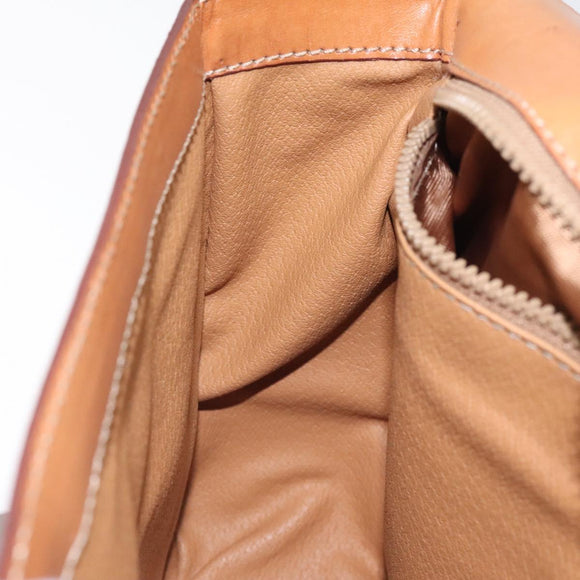 CELINE Macadam Canvas Shoulder Bag PVC Brown Gold Auth 119057