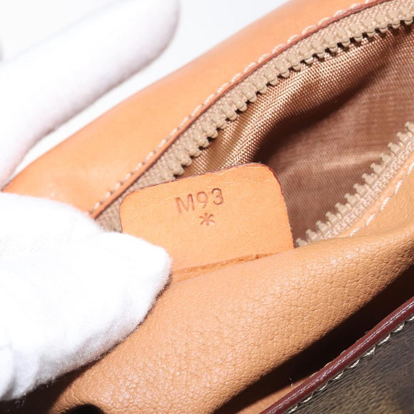 CELINE Macadam Canvas Shoulder Bag PVC Brown Gold Auth 119057