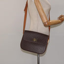 CELINE Macadam Canvas Shoulder Bag PVC Brown Gold Auth 119057-23