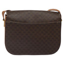 CELINE Macadam Canvas Shoulder Bag PVC Brown Gold Auth 119057-2