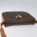CELINE Macadam Canvas Shoulder Bag PVC Brown Gold Auth 119057-6