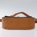 CELINE Macadam Canvas Shoulder Bag PVC Brown Gold Auth 119057-5