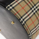 Burberrys Nova Check Vanity Pouch Canvas Beige Gold Auth 119070-16