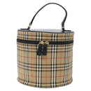 Burberrys Nova Check Vanity Pouch Canvas Beige Gold Auth 119070-13