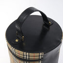 Burberrys Nova Check Vanity Pouch Canvas Beige Gold Auth 119070-6