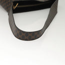 CELINE Macadam Canvas Shoulder Bag PVC Leather Black Gold Auth 119071-10