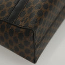 CELINE Macadam Canvas Shoulder Bag PVC Leather Black Gold Auth 119071-15