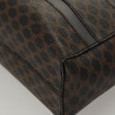 CELINE Macadam Canvas Shoulder Bag PVC Leather Black Gold Auth 119071-16