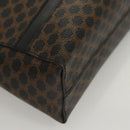 CELINE Macadam Canvas Shoulder Bag PVC Leather Black Gold Auth 119071-17