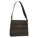 CELINE Macadam Canvas Shoulder Bag PVC Leather Black Gold Auth 119071-1