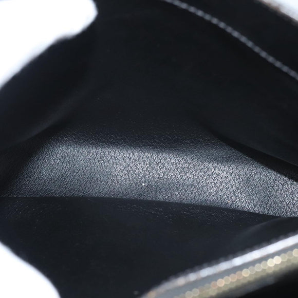 CELINE Macadam Canvas Shoulder Bag PVC Leather Black Gold Auth 119071