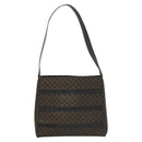 CELINE Macadam Canvas Shoulder Bag PVC Leather Black Gold Auth 119071-13