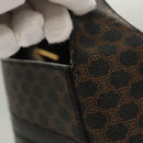 CELINE Macadam Canvas Shoulder Bag PVC Leather Black Gold Auth 119071-5