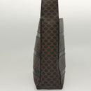 CELINE Macadam Canvas Shoulder Bag PVC Leather Black Gold Auth 119071-6