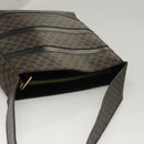 CELINE Macadam Canvas Shoulder Bag PVC Leather Black Gold Auth 119071-9