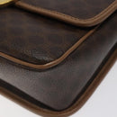 CELINE Macadam Canvas Shoulder Bag PVC Leather Brown Gold Auth 119072-9