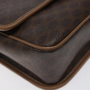 CELINE Macadam Canvas Shoulder Bag PVC Leather Brown Gold Auth 119072-14
