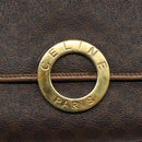CELINE Macadam Canvas Shoulder Bag PVC Leather Brown Gold Auth 119072-17