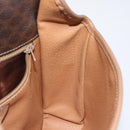 CELINE Macadam Canvas Shoulder Bag PVC Leather Brown Gold Auth 119072-19