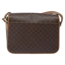 CELINE Macadam Canvas Shoulder Bag PVC Leather Brown Gold Auth 119072-2