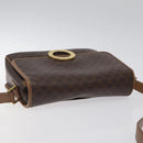 CELINE Macadam Canvas Shoulder Bag PVC Leather Brown Gold Auth 119072-6