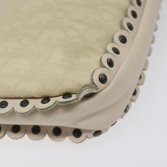 Christian Dior Trotter Canvas Shoulder Bag White Auth 119092