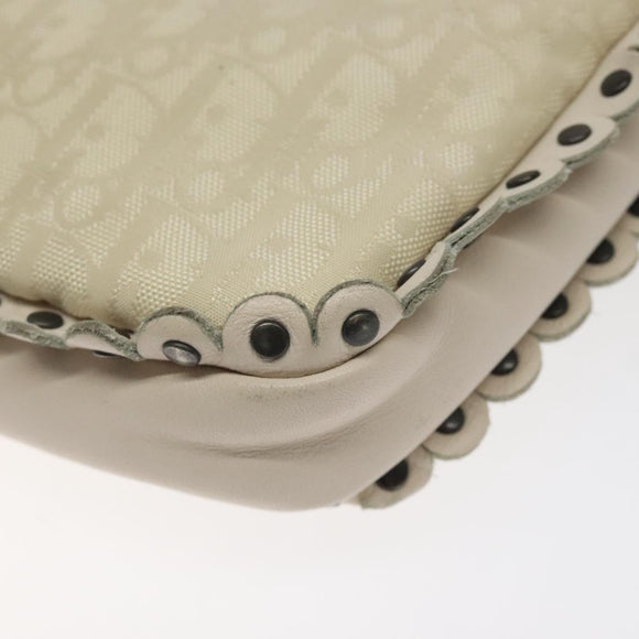 Christian Dior Trotter Canvas Shoulder Bag White Auth 119092