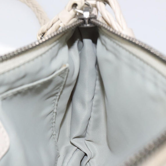 Christian Dior Trotter Canvas Shoulder Bag White Auth 119092