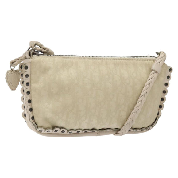 Christian Dior Trotter Canvas Schoudertas Wit Auth 119092A