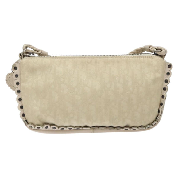 Christian Dior Trotter Canvas Schoudertas Wit Auth 119092A