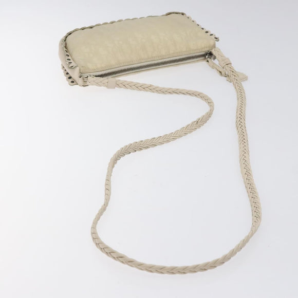 Christian Dior Trotter Canvas Schoudertas Wit Auth 119092A