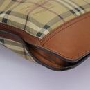 BURBERRY Nova Check Shoulder Bag PVC Beige Auth 119094-16