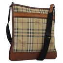 BURBERRY Nova Check Shoulder Bag PVC Beige Auth 119094-1