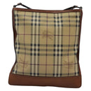 BURBERRY Nova Check Shoulder Bag PVC Beige Auth 119094-2