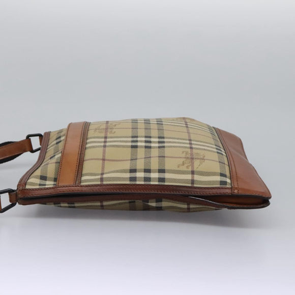 BURBERRY Nova Check Shoulder Bag PVC Beige Auth 119094