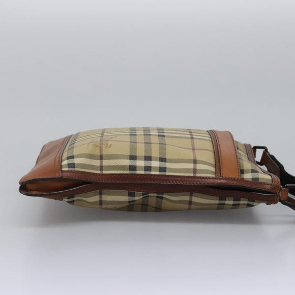 BURBERRY Nova Check Shoulder Bag PVC Beige Auth 119094