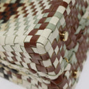 Salvatore Ferragamo Gancini Hand Bag Leather White Gold Auth 119098-14