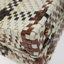 Salvatore Ferragamo Gancini Hand Bag Leather White Gold Auth 119098-16