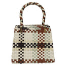 Salvatore Ferragamo Gancini Hand Bag Leather White Gold Auth 119098-2