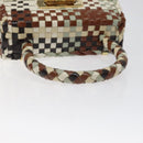 Salvatore Ferragamo Gancini Hand Bag Leather White Gold Auth 119098-7