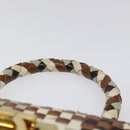 Salvatore Ferragamo Gancini Hand Bag Leather White Gold Auth 119098-8