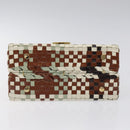 Salvatore Ferragamo Gancini Hand Bag Leather White Gold Auth 119098-5