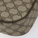 GUCCI GG Supreme Web Sherry Line Clutch Bag PVC Beige Gold 89 01 034 Auth 119132-16