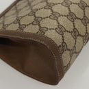 GUCCI GG Supreme Web Sherry Line Clutch Bag PVC Beige 89 01 032 Auth 119134-15