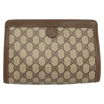 GUCCI GG Supreme Web Sherry Line Clutch Bag PVC Beige 89 01 032 Auth 119134 - 0