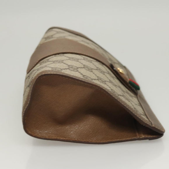 GUCCI GG Supreme Web Sherry Line Clutch Bag PVC Beige 89 01 032 Auth 119134