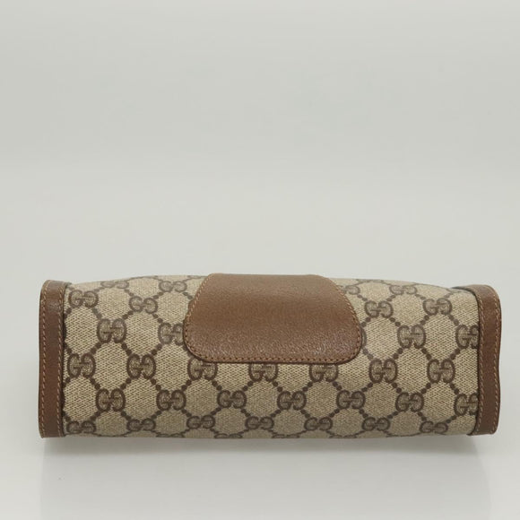 GUCCI GG Supreme Web Sherry Line Clutch Bag PVC Beige 89 01 032 Auth 119134