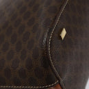 CELINE Macadam Canvas Hand Bag PVC Leather Brown Gold Auth 119138-15