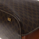 CELINE Macadam Canvas Hand Bag PVC Leather Brown Gold Auth 119138-16