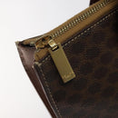 CELINE Macadam Canvas Hand Bag PVC Leather Brown Gold Auth 119138-9